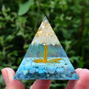 Crystal Energy Orgonite Pyramid Mold Gather Wealth Prosperity Peridot Heal Stone
