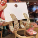 Dangle Stud Shinning Luxury Earrings Full Crystal Hoop Earrings Wedding Jewelry