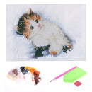 White Adorable Cat 5D Diamond DIY Painting Craft Kit Home Decor
