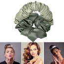 Women Silk Scrunchy Multicolor Hair Band Ties Hair Styling Tools (Green) Newly