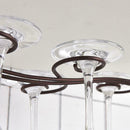 Iron Under Shelf Cupboard Hanging Metal Wine Glasses Holder Rack Bar U9A0