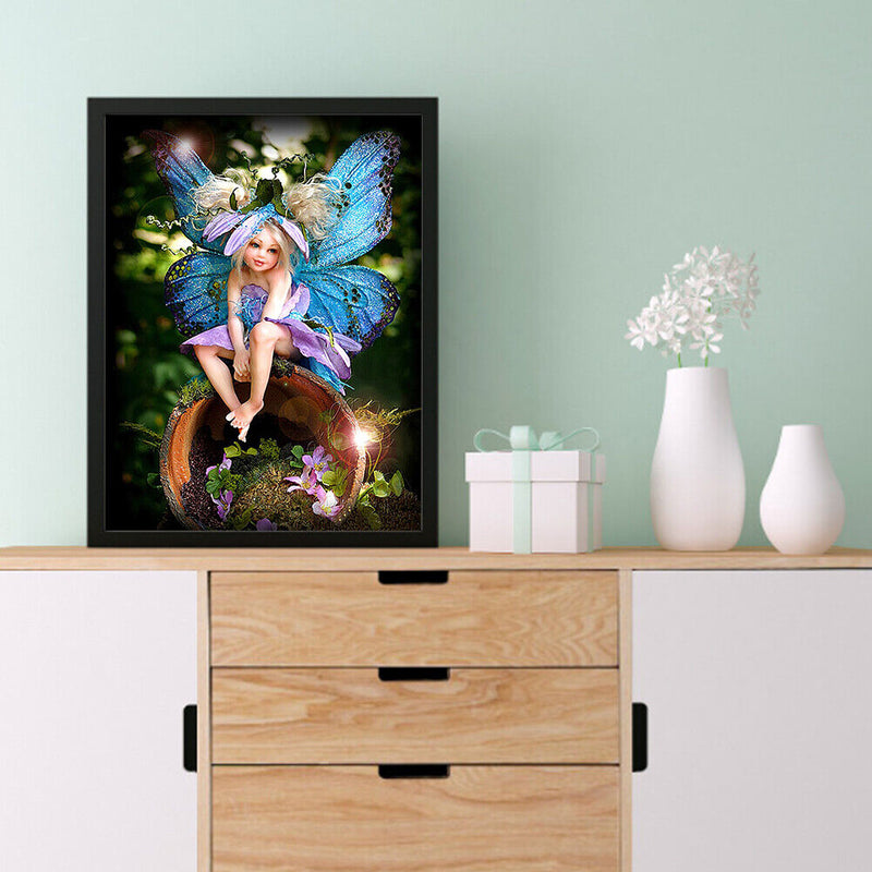 5D DIY Full Drill Round Shape Gnome Rhinestone Diamond Drawing Home Decoration