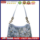 Retro Women Oil Painting Flower Printed Shoulder Underarm Bag Casual Handbags