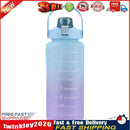2000ml Water Bottle with Time Marker for Outdoor Sports Drink Cup (Green) Newly