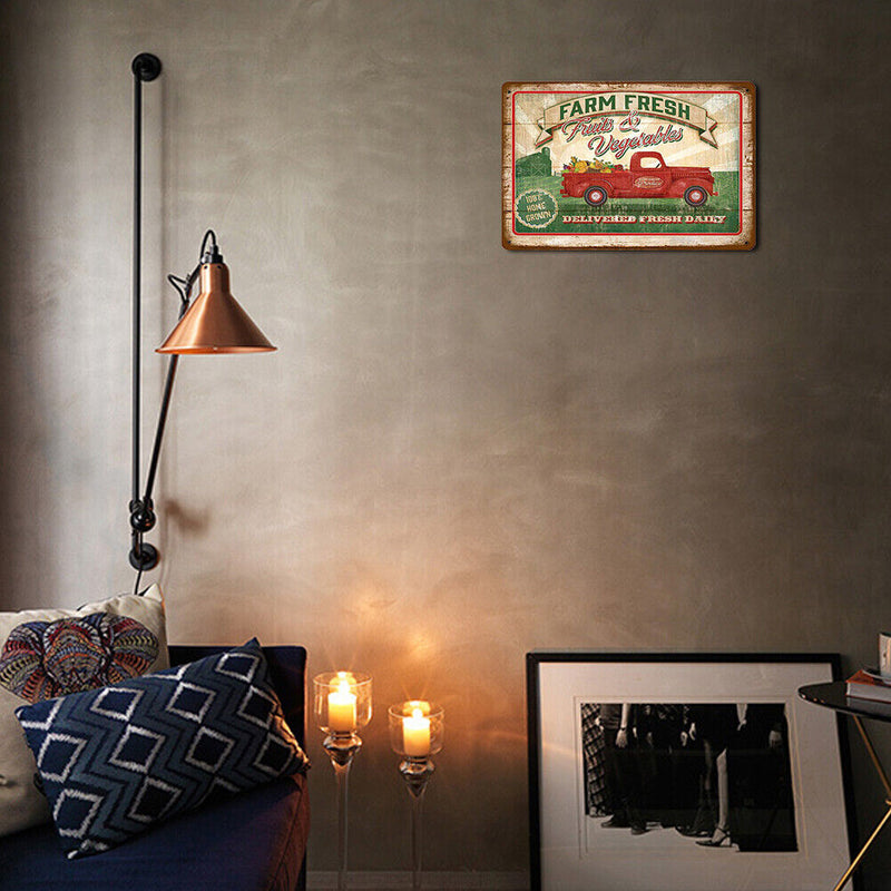 Metal Tin Sign Plaque Wall Farm Vegetable Fruit Posters Iron Art Painting