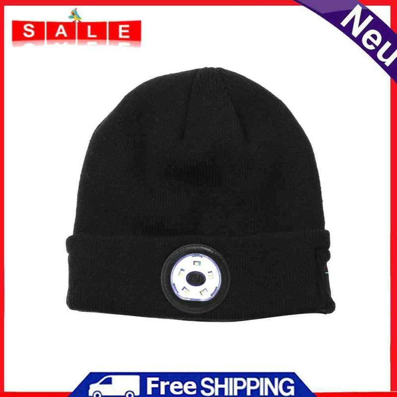 Unisex Winter LED Light Cap Warm Beanies Outdoor Fishing Running Beanie Hats
