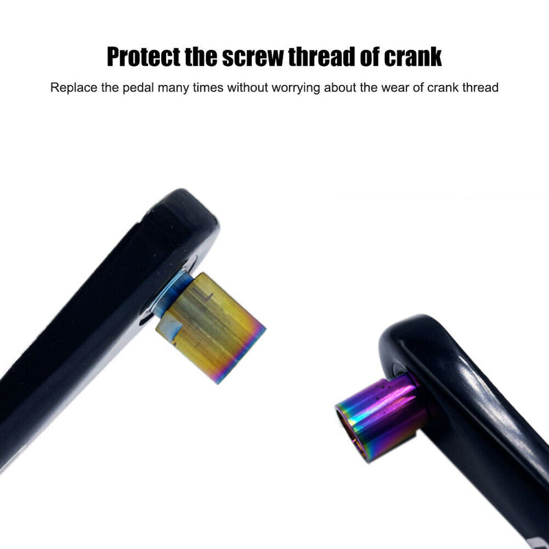 1 Pair MTB Bicycle Pedal Axle Extension Steel Pedal Bolt Spacer (Dazzling)