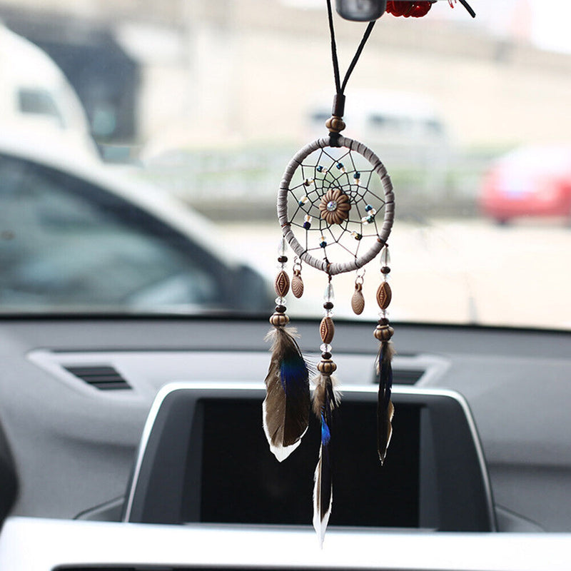 Feather Wind Chimes Dream Catcher Car Pendant Hanging Adornment Handmade Gi