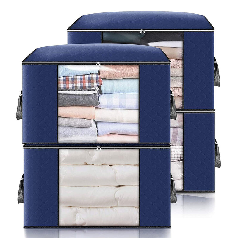 Foldable Comforter Storage Bag Large Organizer for Blankets Pillow Sturdy Zipper