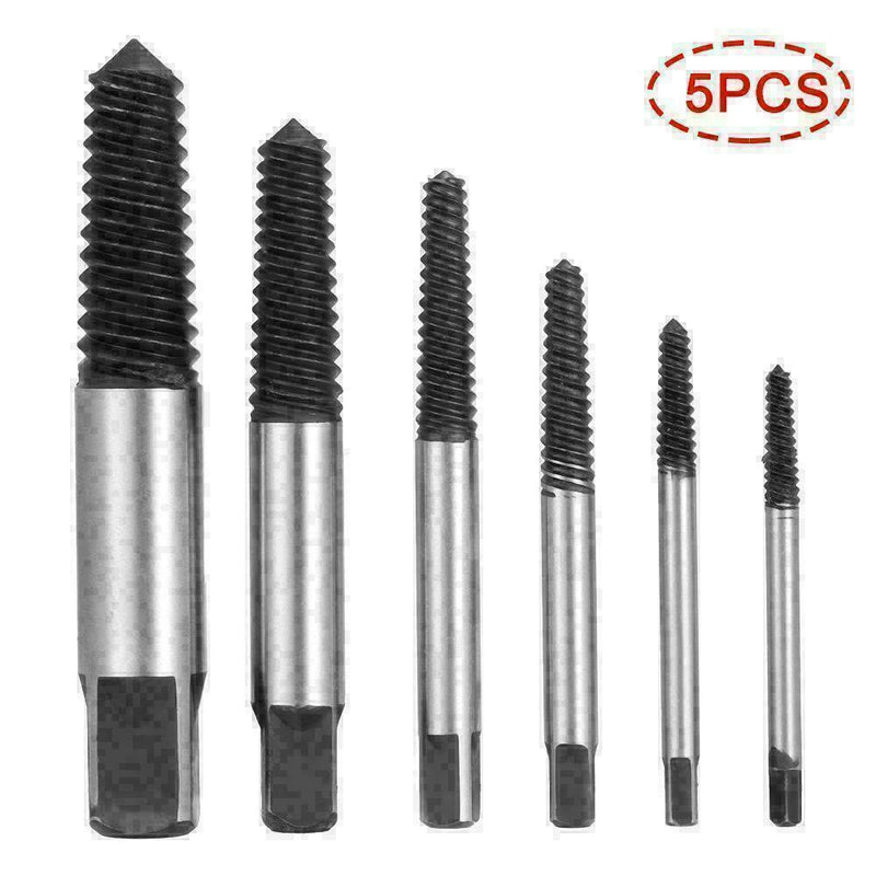 5pcs Bolt Screw Remover Broken Extractor Kit Ez Easy Thread Reverse Tools K0Z2