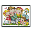 Cross Stitch Happy Family DIY Embroidery Kits 14CT Stamp Needlework (C093) Newly