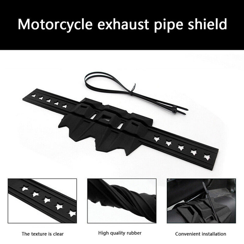 Universal Silicone Motorcycle Silencer Round Oval Exhaust Protector (Black)