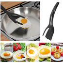 5pcs 2 in 1 Non Stick Grip Flip Fried Egg Toast Bread Pancake Spatul(Black)
