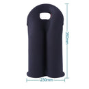 2 Bottles Neoprene Cooler Wine-bottle Bag Protective Cover (Sky Blue+Black)