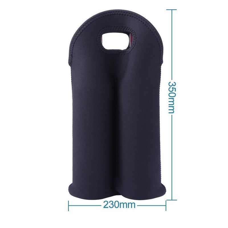 2 Bottles Neoprene Cooler Wine-bottle Bag Protective Cover (Sky Blue+Black)