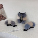 Claw Hairpins Plush Head Clips Plush Ball Scrunchies Ponytail Holder Hairpins