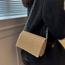 #A Weave Woven Small Square Chain Crossbody Messenger Handbags Purses for Girls