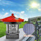 Lighthouse Solar LED Light Garden Outdoor Beacon Rotating Beam Lamp (Red) Newly