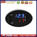 3in1 Car Cigarette 12V Dual USB Charger LED Thermometer Voltmeter Black