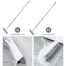 Long Handle Floor Scrub Brush 2 in 1 Window Wiper Floor Mop Clean (White)