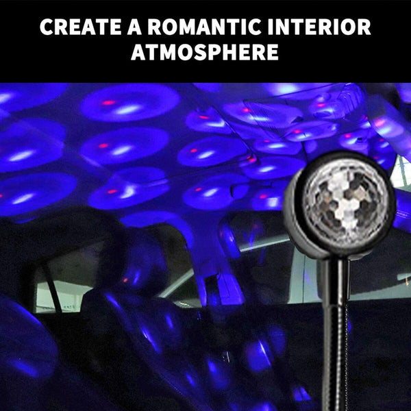 USB Car Atmosphere Blue Star Light Mini LED Projection Night Lamp Star P9V2