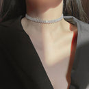 Choker Metal Short Chain Crystal Necklace Row Diamond Necklace For Women|Girls