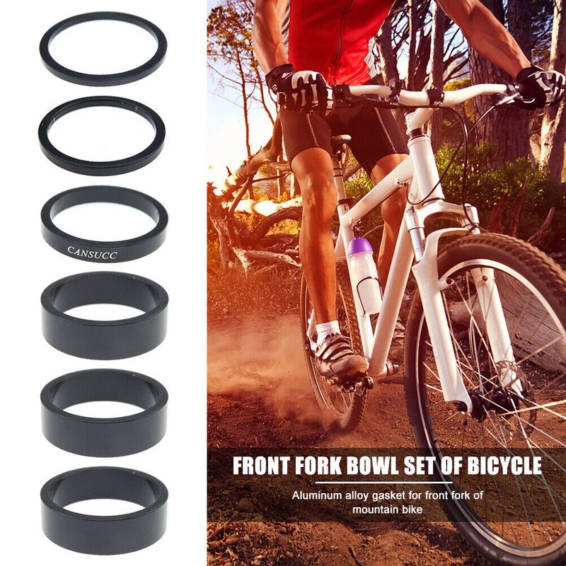 CANSUCC 6pcs/set Bicycle Front Fork Washer MTB Bike Headset Spacer 2/3/5/10