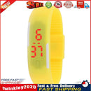 Touch Screen LED Digital Silicone Wrist Watch Unisex Bracelet (Yellow) Newly