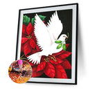 5D DIY Full Round Drill Diamond Painting Rose Dove Handmade Home Art Ornament