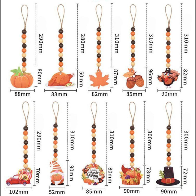 Deocr Crafts Tray Decoration Tassel Beads Garland Pendant Wooden Thanksgiving