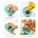 Dog Puzzle Food Dispener Multifunctional Flying Saucer Slow Feeder (Blue) Newly