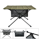 Outdoor Folding Table Net Pocket Coated Oxford Cloth Desk (Army Green) Newly