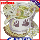 Flower Animal Cross Stitch 14CT Stamped Canvas DIY Embroidery Home Decoration