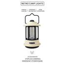 Retro Outdoor Camping Lamp Type-C USB Rechargeable Portable Lantern (White)