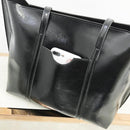 4pcs/set Women Shoulder Bags Tote Oil PU Leather Messenger Handbags (Black)