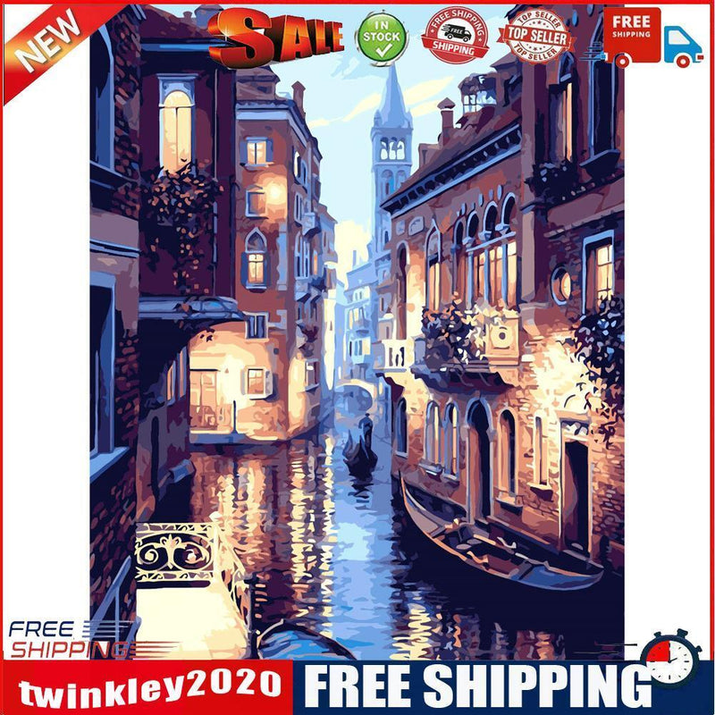 Venice DIY Paint By Number Oil Painting Canvas Frameless Picture Decoration