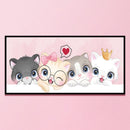 DIY Full Cross Stitch Art Painting 11CT Stamped Kitten Embroidery Wall Ornament