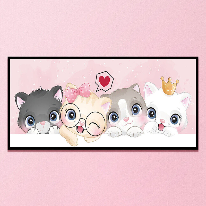 DIY Full Cross Stitch Art Painting 11CT Stamped Kitten Embroidery Wall Ornament