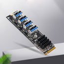 M.2 M KEY PCI-E Riser Card 4-port PCI-E X1 Adapter Module Expansion Board