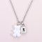 Women Double Chain Bear Pendant Necklace Clavicle Chain Pendant Choker Charm