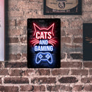 Cats and Gaming Metal Plate Tin Sign Poster Plate for Bar Club Home Accessories