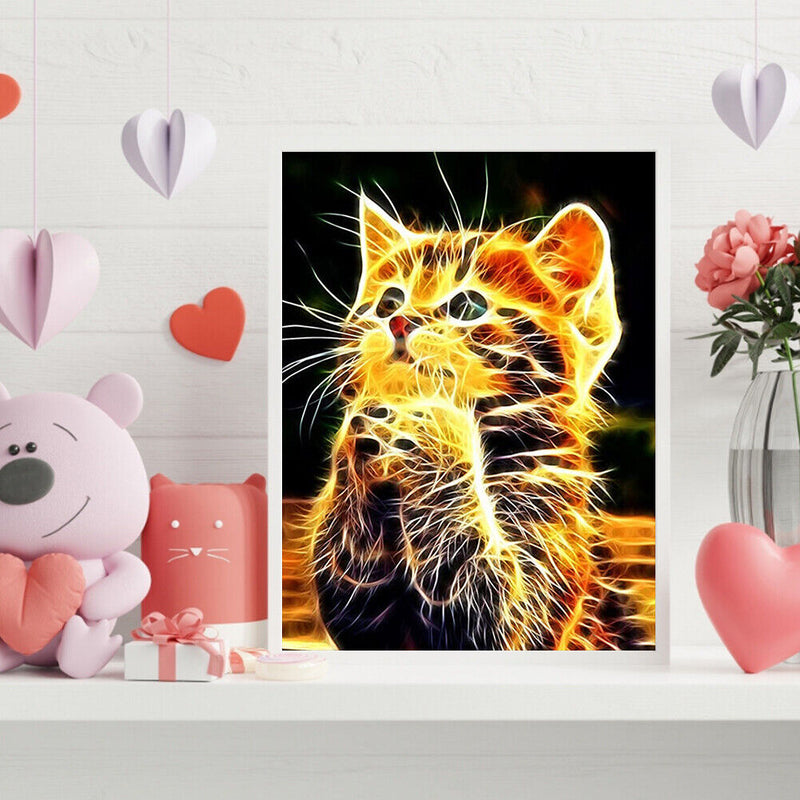 Cute Cat Oil Paint by Numbers Hand Painted Frameless Picture Home Ornament Ki