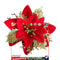 Christmas Trees Decor Glitter Artificial Poinsettia Bush Wreath (Red) Newly