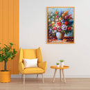 Flower Oil Paint By Numbers Kits DIY Canvas Wall Art Picture Craft Home Decor