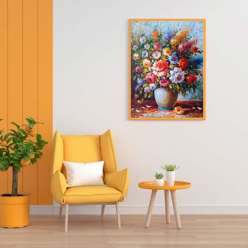 Flower Oil Paint By Numbers Kits DIY Canvas Wall Art Picture Craft Home Decor