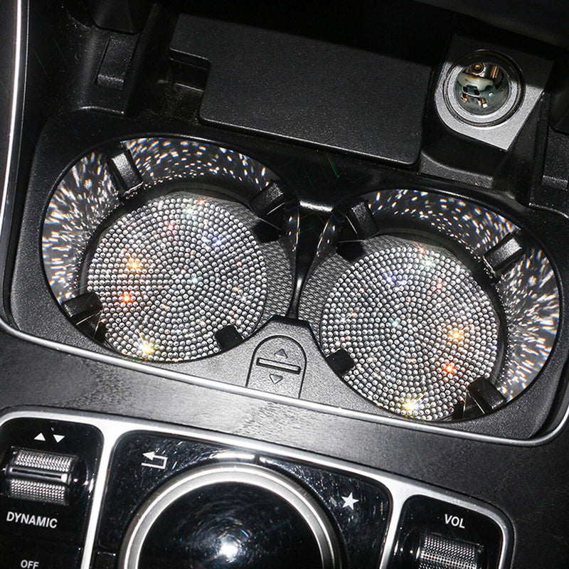 Silicone Round Non-slip Coaster - Car Accessory & Shinning Decor (White) Newly