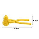 Snowball Maker Tool Snowman Shape DIY Snow Ball Tongs with Handle (Yellow) Newly