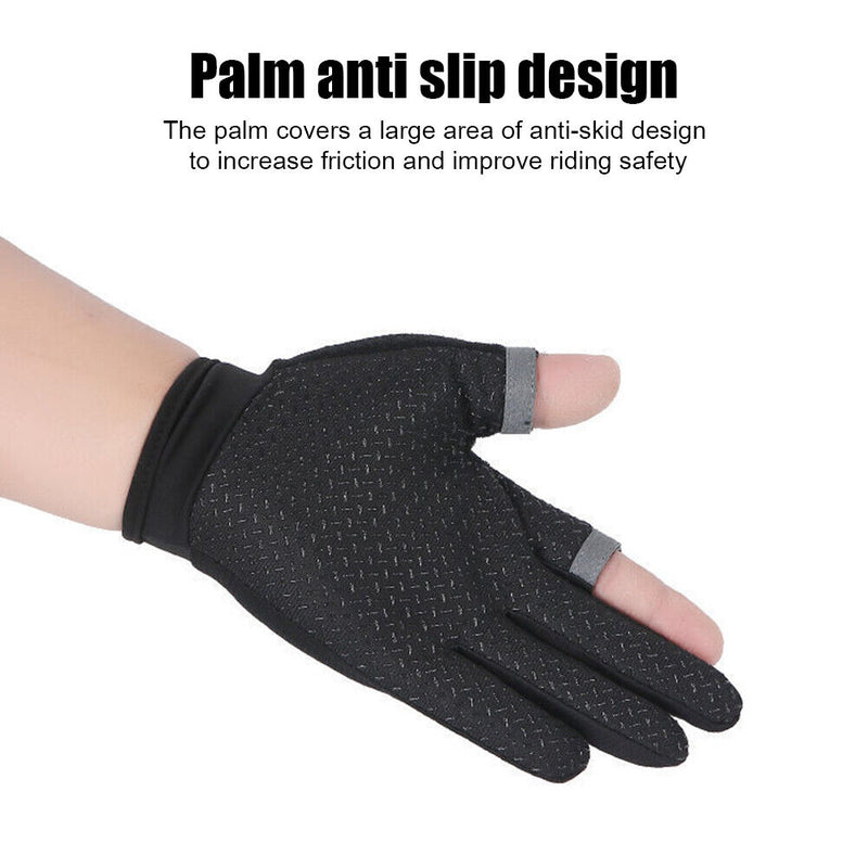 Fishing Gloves Anti-slip 2 Cut Finger Breathable Sports Cycling Mitten Univ