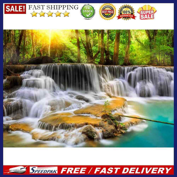 5D Full Round Drill Diamond Painting Kit River Scenery House Decor for Adults