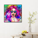 Drill Painting DIY Round 5D Diamond Mosaic Kit Heart Fashion Woman Full Picture